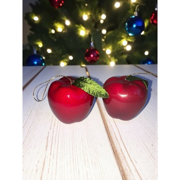 Vintage Mini Apple Ornaments Teacher Classroom Christmas Tree Farmhouse Sears - Picture 5 of 10